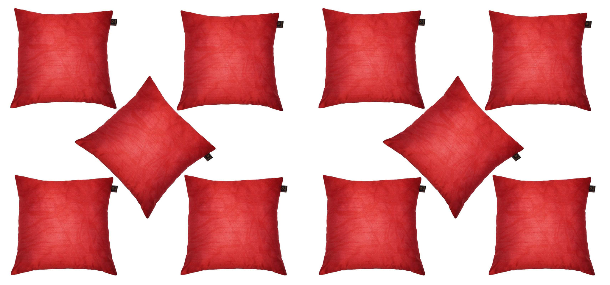 Lushomes Red Dupion Silk Cushion Covers (Pack of 10) - Lushomes