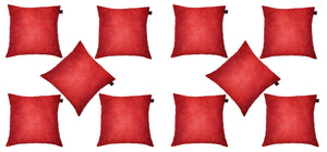Lushomes Red Dupion Silk Cushion Covers (Pack of 10) - Lushomes