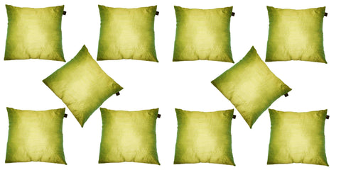 Lushomes Green Dupion Silk Cushion Covers (Pack of 10) - Lushomes