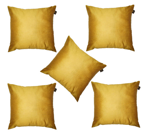 Lushomes Gold cushion cover 12x12, Faux Silk Cushion Cover, sofa cushion covers, sofa pillow cover (Set of 10, 12x12 Inches)