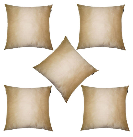 Lushomes Cream Dupion Silk Cushion Covers (Pack of 5) - Lushomes