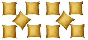 Lushomes Gold Dupion Silk Cushion Covers (Pack of 10) - Lushomes