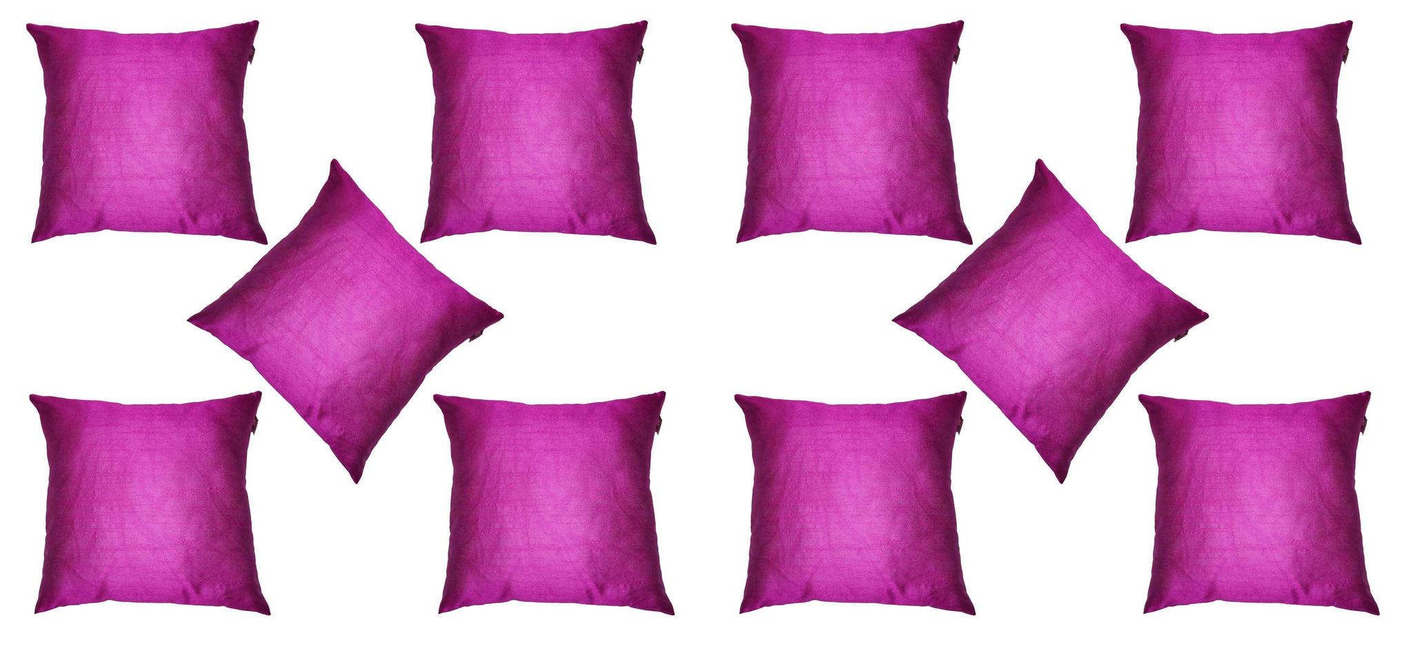Lushomes Pink Dupion Silk Cushion Covers (Pack of 10) - Lushomes
