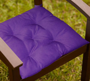 Lushomes Chair pads , Violet, Reversible, chair pads set of 2, Soft Polyester Filling, dining chair cushion, Waterproof with Velcrow Ties (15x15 Inch, 1 Inch Height, 2 Strings, 2 Pc)