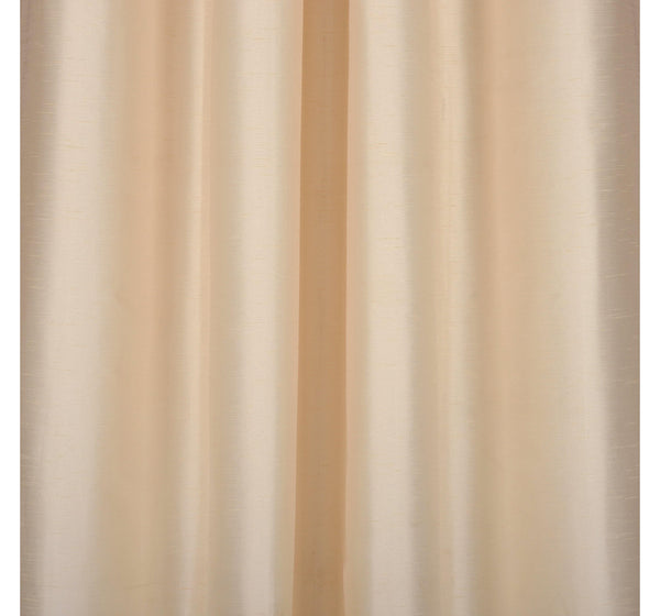 Lushomes Art Silk Polyester Lining Window Curtain - 5 feet, Off-White - Lushomes