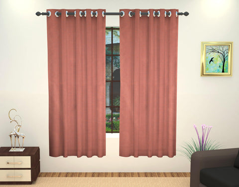 LushomesArt Silk Polyester Lining Window Curtain - 5 feet, Maroon - Lushomes