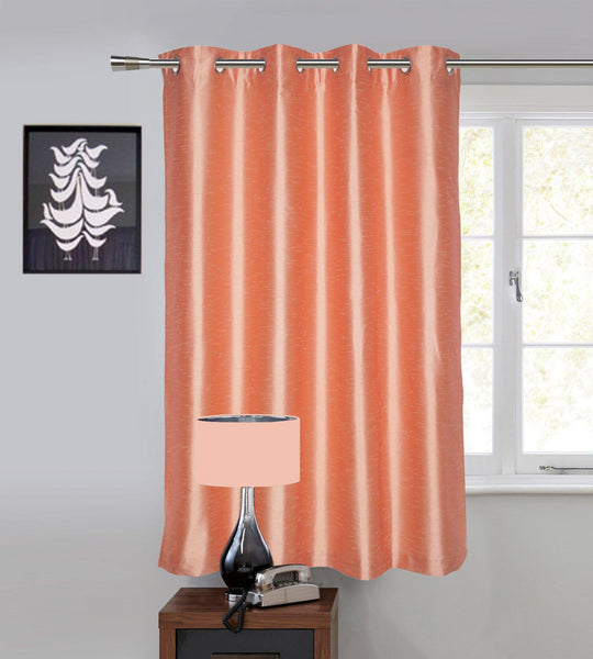Lushomes Art Silk Polyester Lining Window Curtain - 5 feet, Pink - Lushomes
