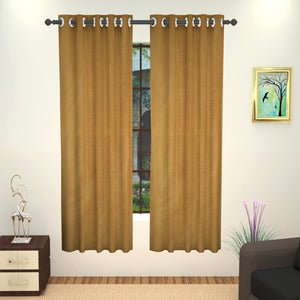 Lushomes Art Silk Polyester Lining Window Curtain - 5 feet, Green - Lushomes