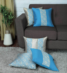Lushomes Jacquard Campanula Design 1 Cushion Cover set for any celebration.(Pack of 5, 40 x 40 cms) - Lushomes