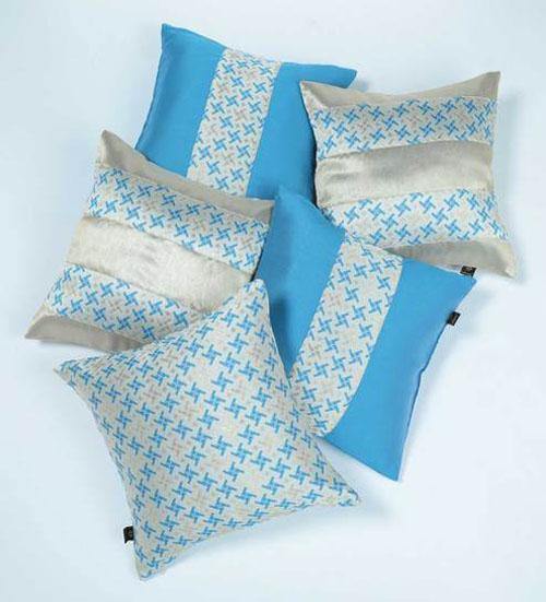 Lushomes Jacquard Campanula Design 2 Cushion Cover set for any celebration.(Pack of 5, 40 x 40 cms) - Lushomes