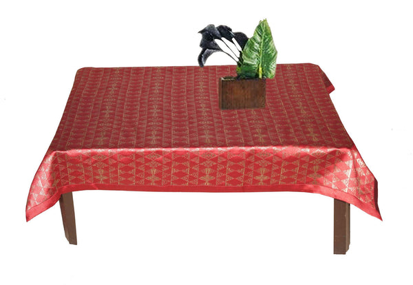 Lushomes Red 3 Selfdesign Jaquard Centre Table Cloth (Size: 36x60 inches), single pc - Lushomes