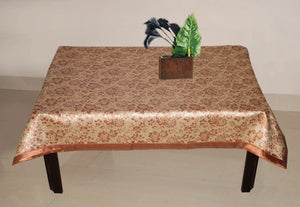 Lushomes Rust 2 Selfdesign Jaquard Centre Table Cloth (Size: 36x60 inches), single pc - Lushomes