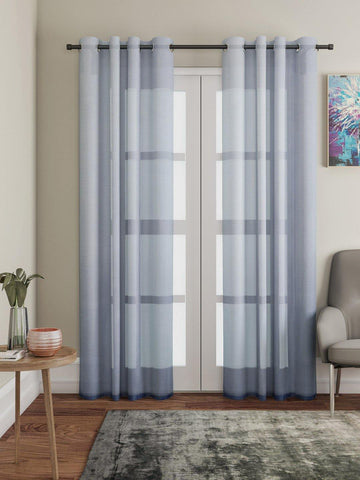 Lushomes Grey Design 1 Melody Sheer Door Curtains 4.5 Ft x 7.5 ft. (54" x 90‰۝, Single pc) - Lushomes