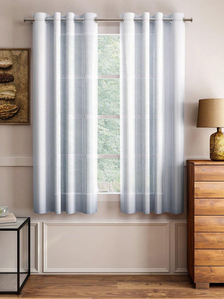 Lushomes Grey Design 2 Melody Sheer Window Curtains 4.5 Ft x 5 ft. (54" x 60‰۝, Single pc) - Lushomes