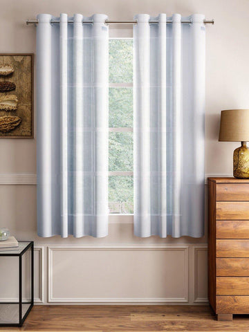 Lushomes White Design 4 Melody Sheer Window Curtains 4.5 Ft x 5 ft. (54" x 60‰۝, Single pc) - Lushomes