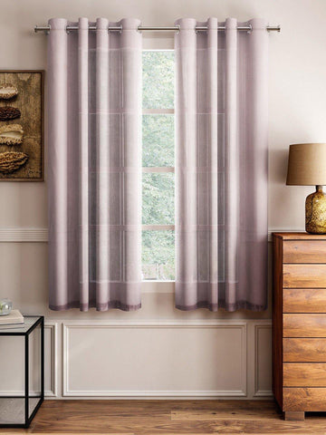 Lushomes Brown Design 4 Melody Sheer Window Curtains 4.5 Ft x 5 ft. (54" x 60‰۝, Single pc) - Lushomes