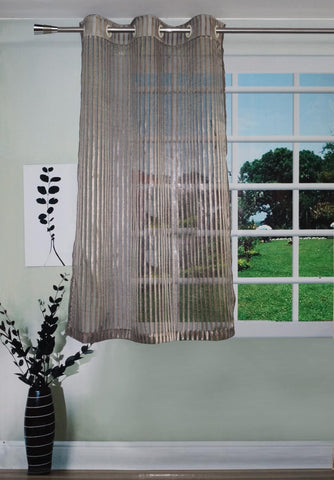 Lushomes Stylish Black Sheer Curtains with Stripes for Windows - Lushomes