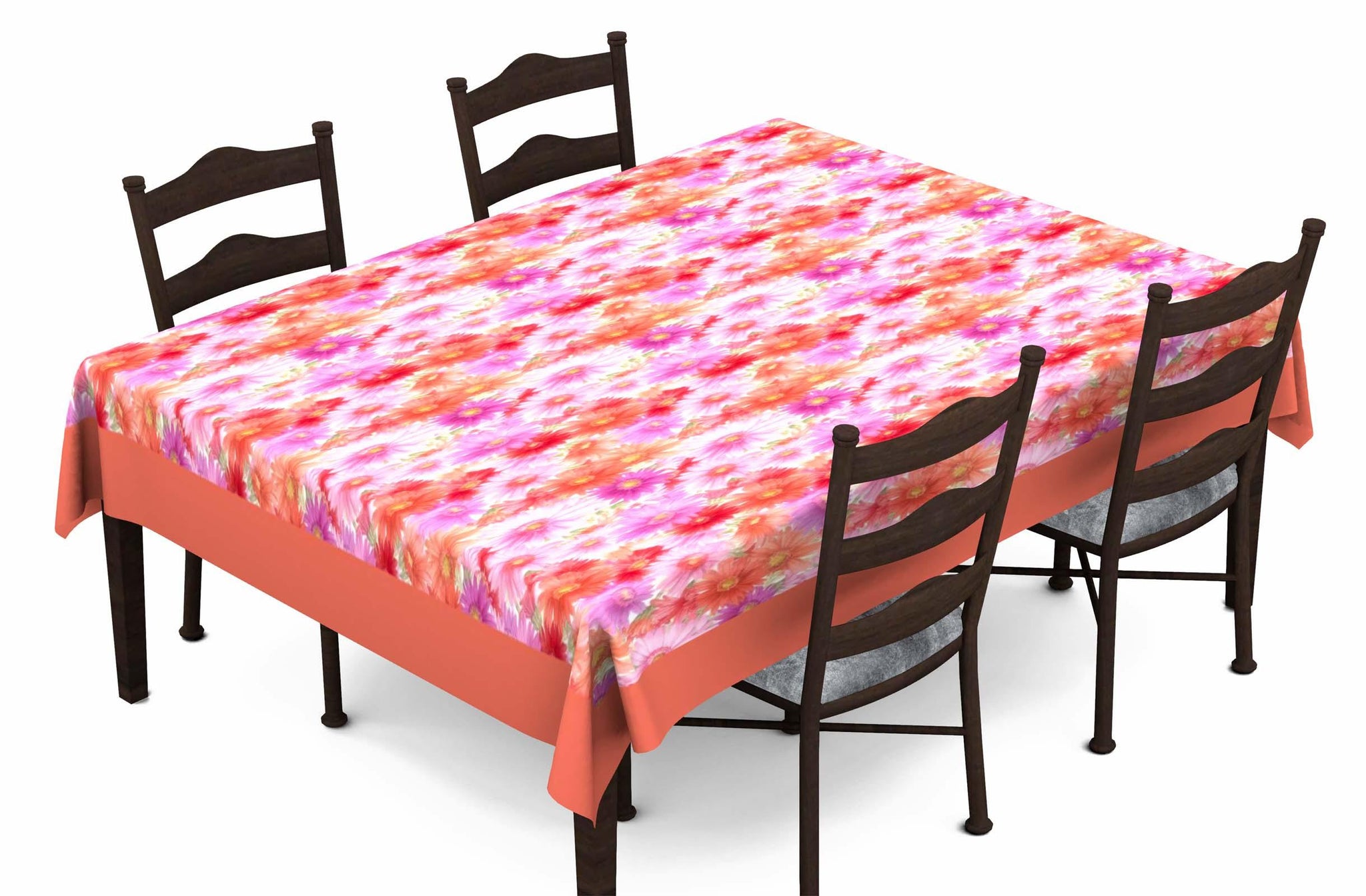 Lushomes Digital Printed Pink Themed Table Cloth For 6 Seater - Lushomes