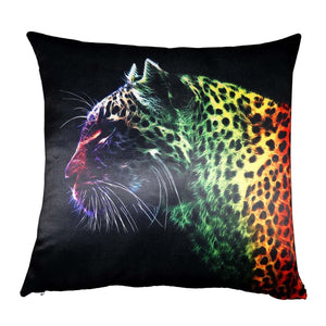 Lushomes Digital Printed Leopard Cushion Cover on Ultra Premium Whiteout Fabric - Lushomes