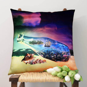 Lushomes Digital Printed Beach Cushion Cover on Ultra Premium Whiteout Fabric - Lushomes