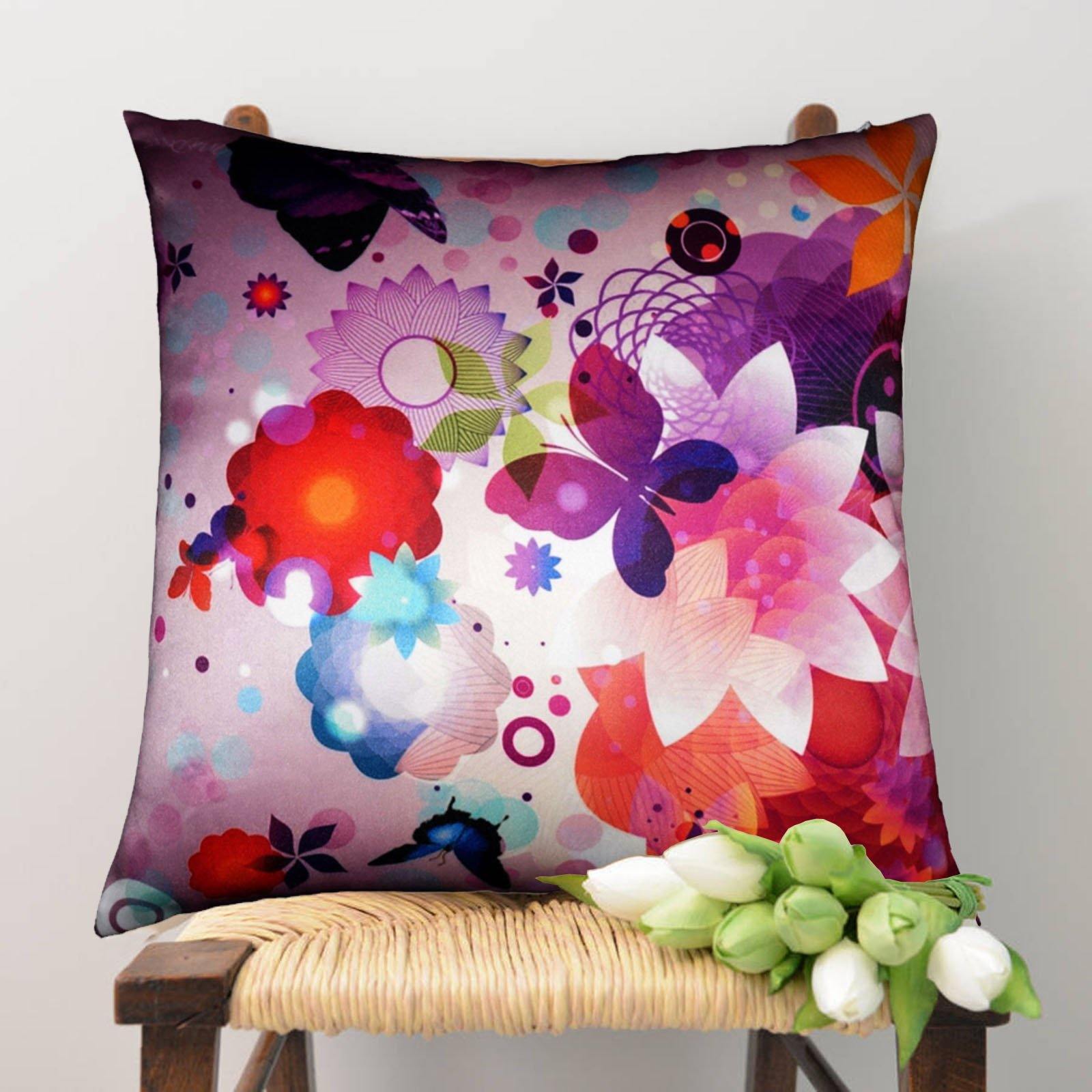 Lushomes Digital Printed Butterfly Cushion Cover on Ultra Premium Fabric - Lushomes