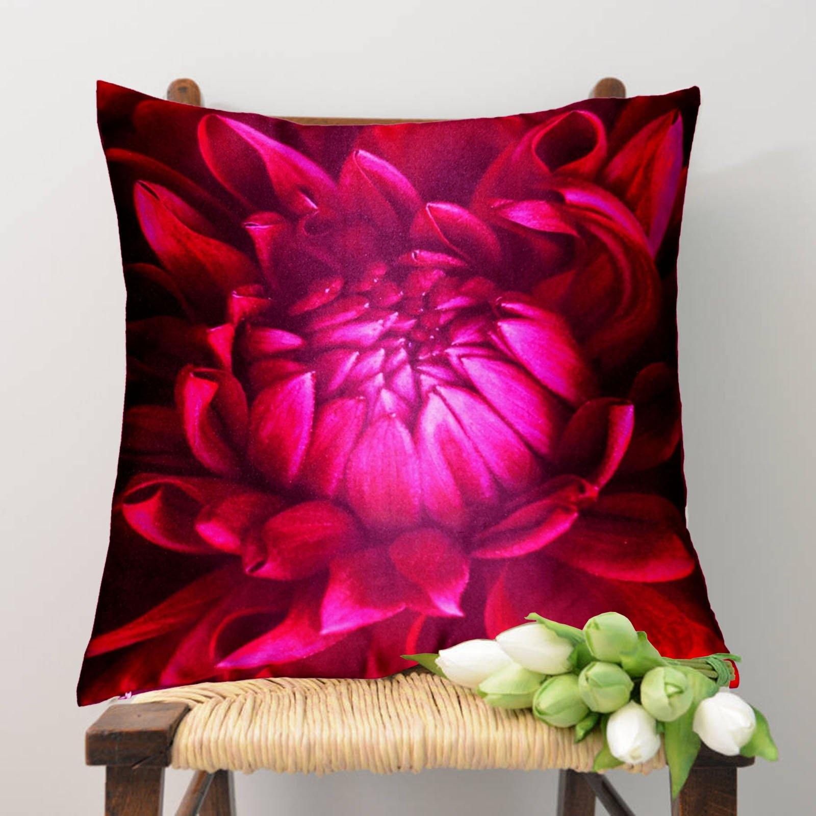 Lushomes Digital Printed Lotus Cushion Cover on Ultra Premium Whiteout Fabric - Lushomes