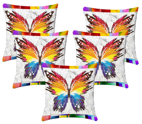 Lushomes Digital Print Creative Butterfly 2 Cushion Covers (Pack of 5) - Lushomes