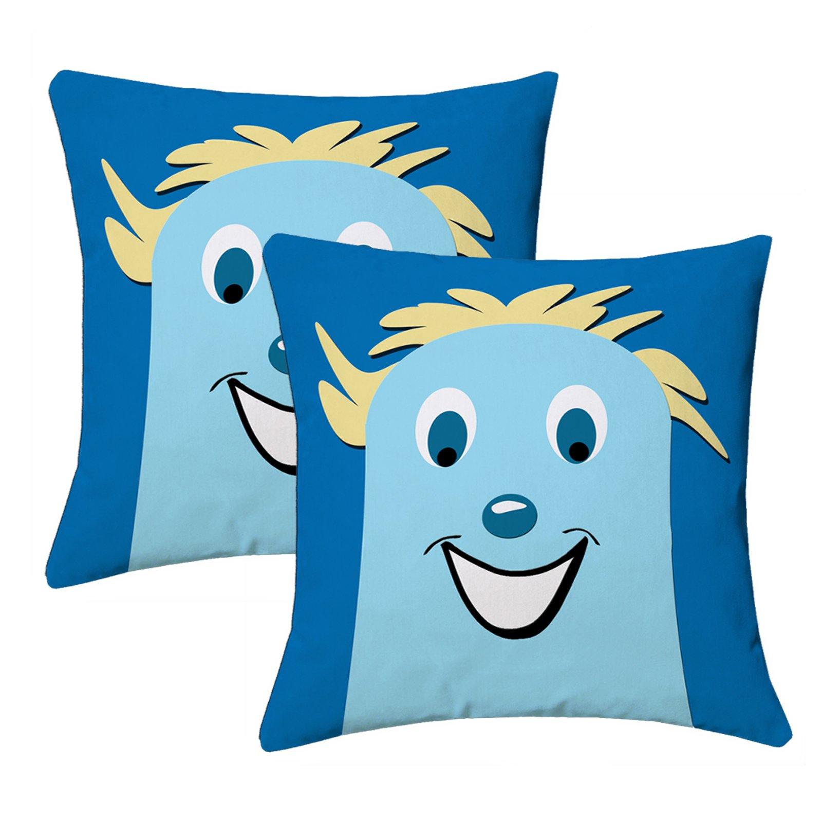Lushomes Kids Digital Print Smile Cushion Covers (Pack of 2) - Lushomes