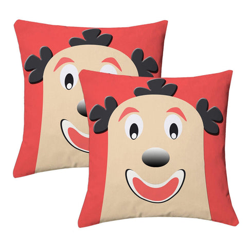 Lushomes Kids Digital Print Bald Funny Man Cushion Covers (Pack of 2) - Lushomes