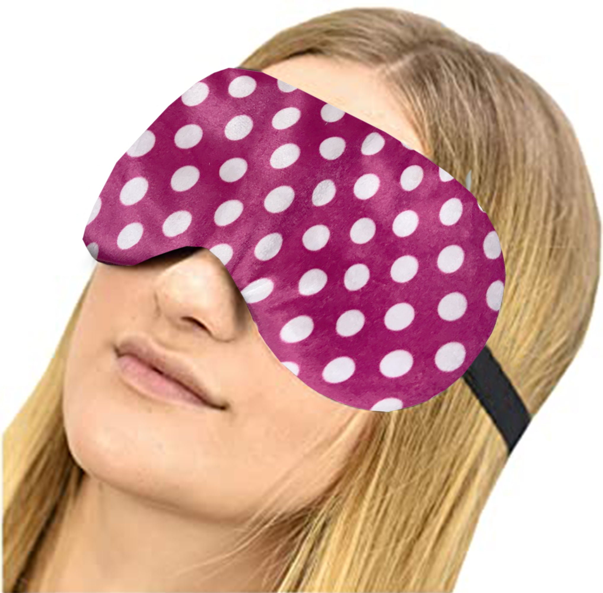 Lushomes Sleep Eyemasks-Single Pc , Pink Polka Dot Design, Light Blocking Sleep Mask, Soft and Comfortable Night Eye Mask for Men Women, Eye Blinder for Travel/Sleeping/Shift Work (Pack of 1)