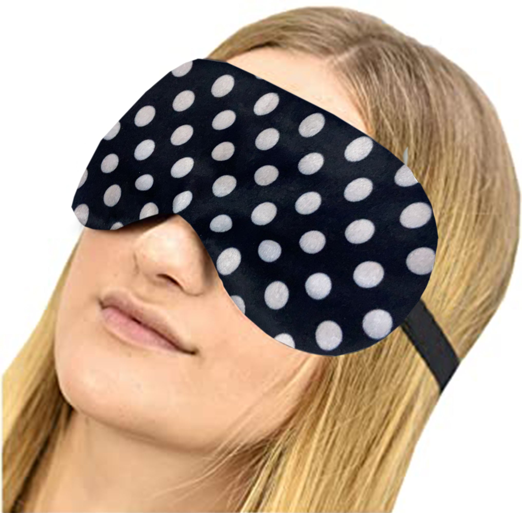 Lushomes Sleep Eyemasks-Single Pc , Black Polka Dot Design, Light Blocking Sleep Mask, Soft and Comfortable Night Eye Mask for Men Women, Eye Blinder for Travel/Sleeping/Shift Work (Pack of 1),