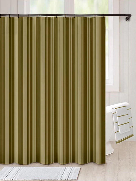 Lushomes Unidyed Olive Green Polyester Shower Curtain with 12 Plastic Eyelets, Size: 72x80 inches (Single pc) - Lushomes