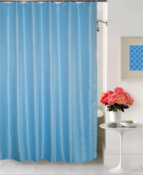 Lushomes Blue Wave Waterproof Bathroom Shower Curtain with 12 Eyelets and 12 C-Rings - Lushomes