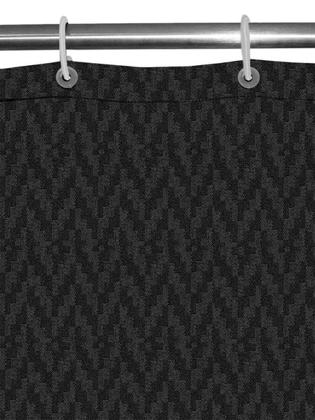 Lushomes Heavy Duty Fabric Shower Curtain, water resistant Partition Liner for Washroom, W6 x H6.5 FT, W72xH80 IN with Shower Curtains 12 Plastic Eyelet % 12 C-Rings (Non-PVC), Colour Black
