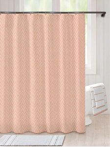 Lushomes Heavy Duty Fabric Shower Curtain, water resistant Partition Liner for Washroom, W6 x H6.5 FT, W72xH80 IN with Shower Curtains 12 Plastic Eyelet % 12 C-Rings (Non-PVC), Colour Peach