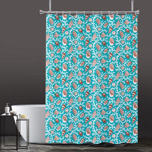 Lushomes Bathroom Shower Curtain with 12 Hooks and 12 Eyelets, Printed Dessert Desginer Bathtub Curtain, Non-PVC, Water-repellent bathroom Accessories, Blue, 6 Ft H x 6.5 FT W (72x80 Inch, Single Pc)