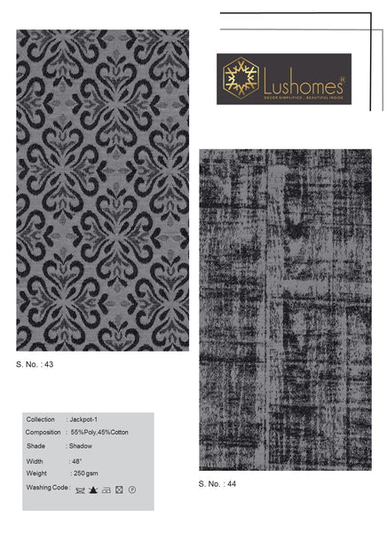 Lushomes 55% Polyester & 45% Cotton 48" Inches Width Jacquard Jackpot-1 250 GSM Fabric