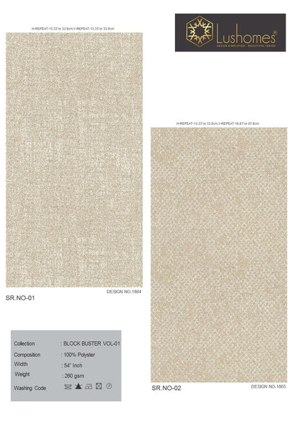 BLOCK BUSTER 100% Polyster 54" Inches Fabric