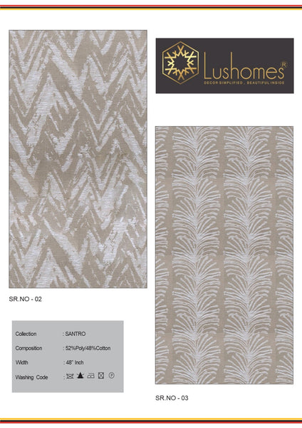 Lushomes 52% Polyester & 48% Cotton 48" Inches Width Jacquard Santro 248 GSM Fabric