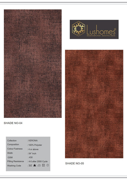 Lushomes 100% Polyster 54" Inches Width Velvet Verona 430 GSM Fabric