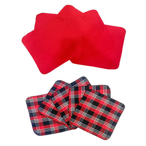 Lushomes Kitchen Cleaning Cloth, Waffle Cotton Dish Machine Washable Towels for Home Use, 5 Pcs Red and Black Checks and 5 Pcs Plain Red Checks Combo, Pack of 10 Towel, 12x12 Inches, 280 GSM (30x30 Cms, Set of 10)